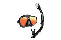 Маска и трубка TUSA UC-2425 Black Series зеркальные линзы